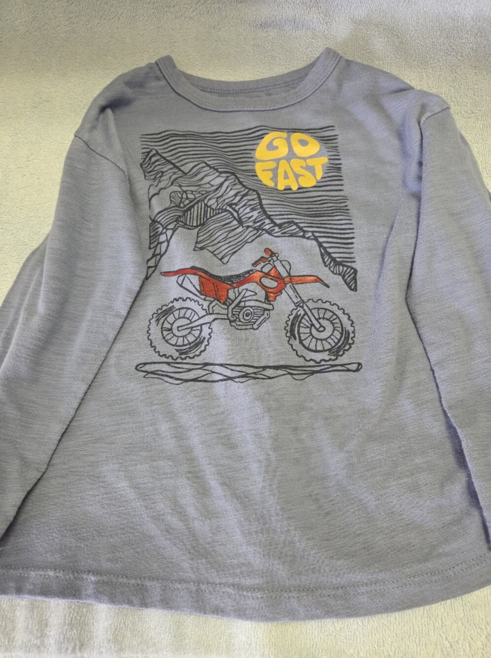 Garanimals Long Sleeve Tee With Red Motorcycle Graphic